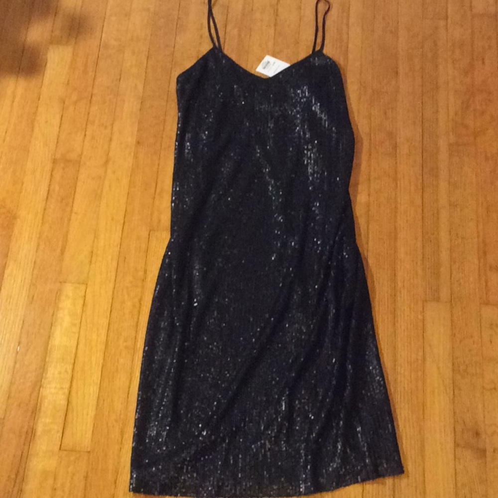 Black Sequin Nine West Midi Dress